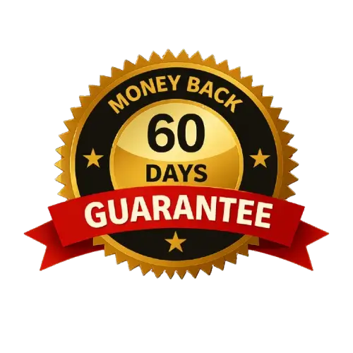 60-day money-back guarantee seal.